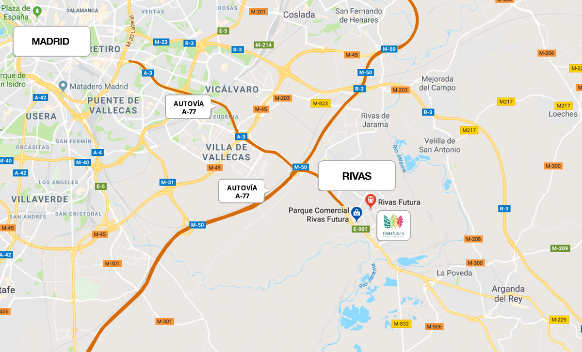 Cómo llegar Rivas Futura